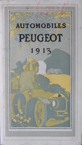 Peugeot Modellprogramm 1913 Automobilprospekt (5578)