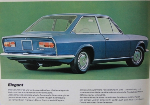 Fiat 124 Sport Coupe Modelprogram 1969 Carbrochure (5617)
