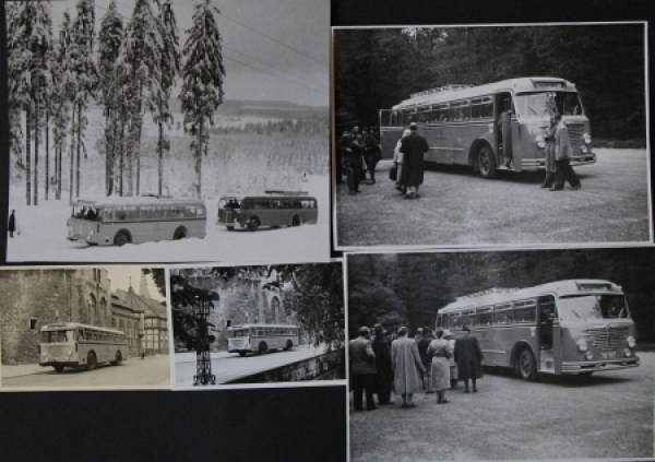 Buessing-NAG Bus travelling through Germany 1954 five original photos (5788)