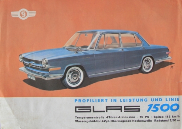 Glas 1500 Modelprogram 1963 "Profiliert in Leistung" Carbrochure (5804)