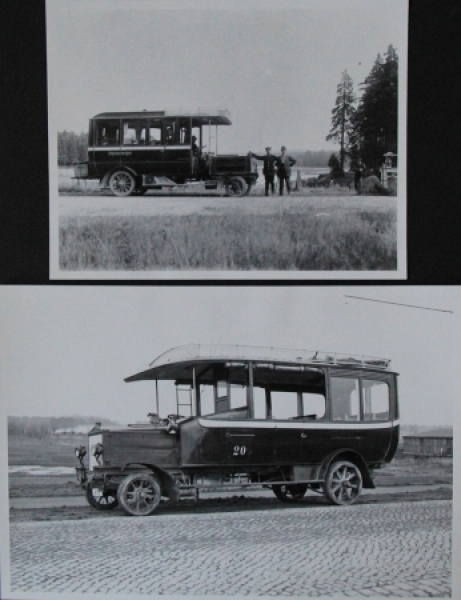 Buessing-NAG Bus at St. Andreasberg - Harz 1919 two Factoryphotos (5811)