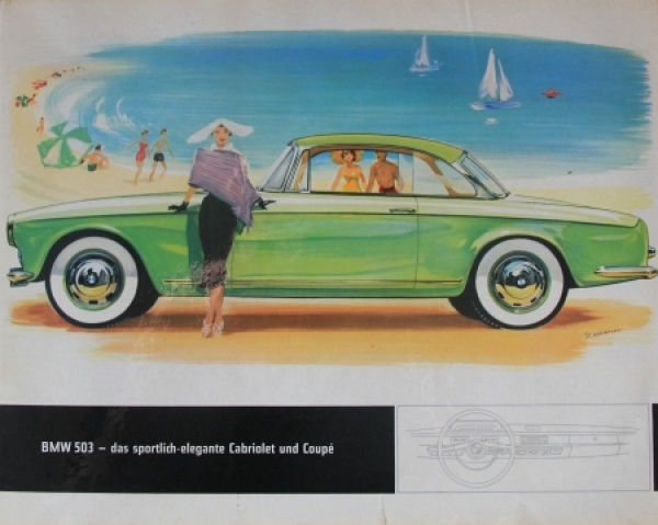 BMW 507 Touring Sport Roadster Modelprogram 1957 Carbrochure (5810)