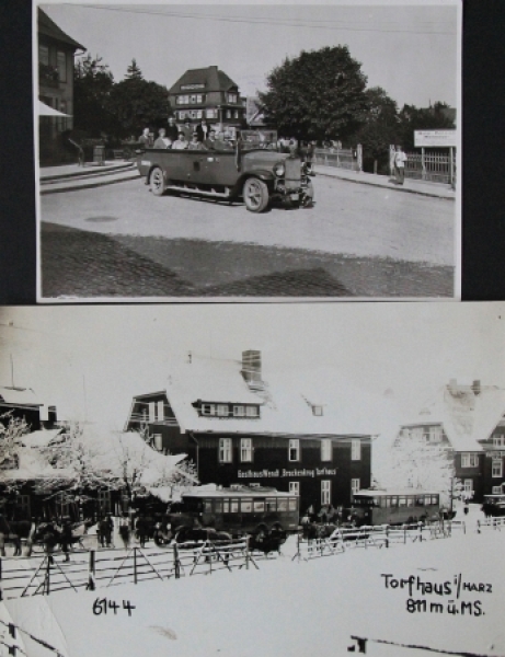 Buessing-NAG Bus at Torfhaus - Harz 1928 two Factory-Photo (5819)