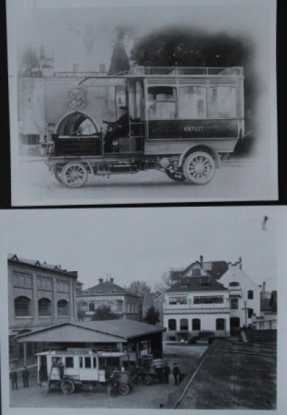 Büssing Bus "Kaiserlich Bayrischer Postwagen" 1909 two Factoryphotos (5845)
