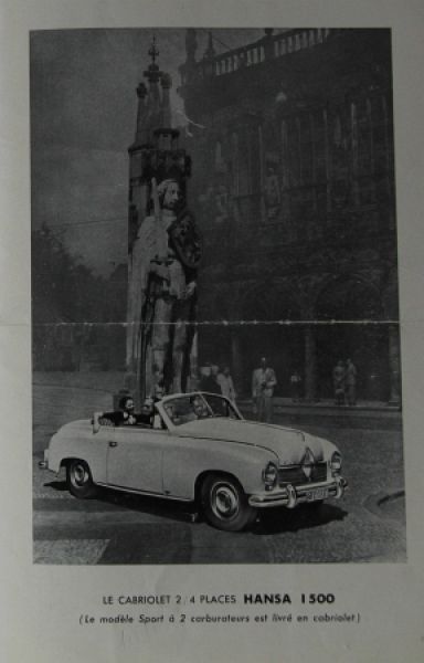 Borgward Hansa 1500 Modelprogram 1951 Carbrochure (6015)