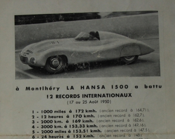 Borgward Hansa 1500 Modelprogram 1951 Carbrochure (6015)