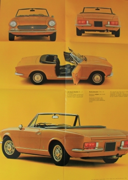 Fiat 124 Sport Spider Modelprogram 1971 Carbrochure (6091)