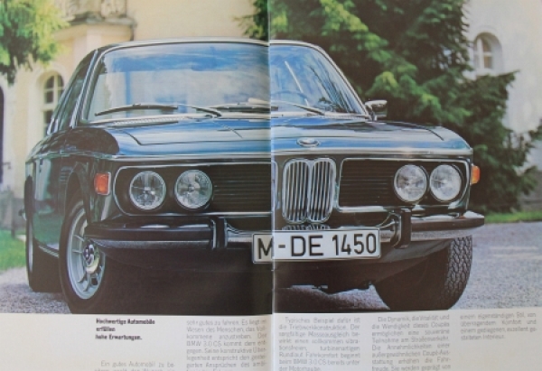BMW 3.0 CSI Modelprogram 1971 Carbrochure (6147)
