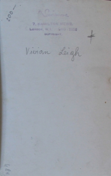 Vivien Leigh original signed autograph card 1952 (6166)