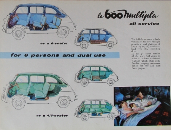 Fiat 600 Modelprogram 1956 Carbrochure (6191)