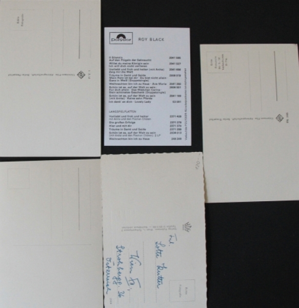 Signed autographcards from 11 different artists 1952-1976 (6209)