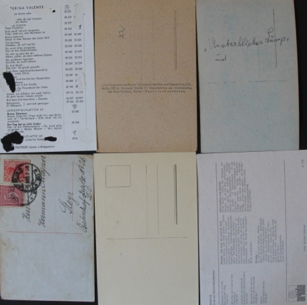 14 original signed autographcards from different artists 1935-1976 (6221)