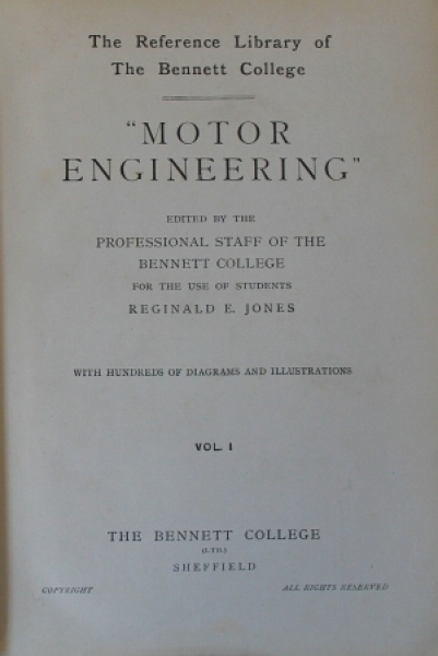 Jones "Motor Engineering" 2 Volumes Vehicletechnic 1912 (6224)