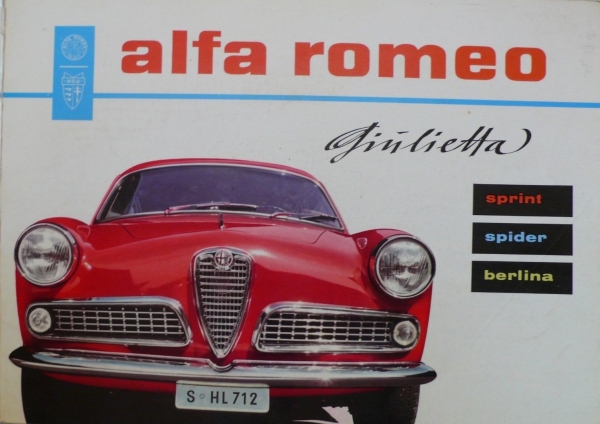 Alfa Romeo Giulietta Sprint Spider Modelprogram 1959 Carbrochure (6296)