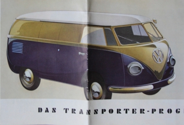 Volkswagen T1 Transporter Modelprogram 1953 Reuters-Drawings Carbrochure (6324)