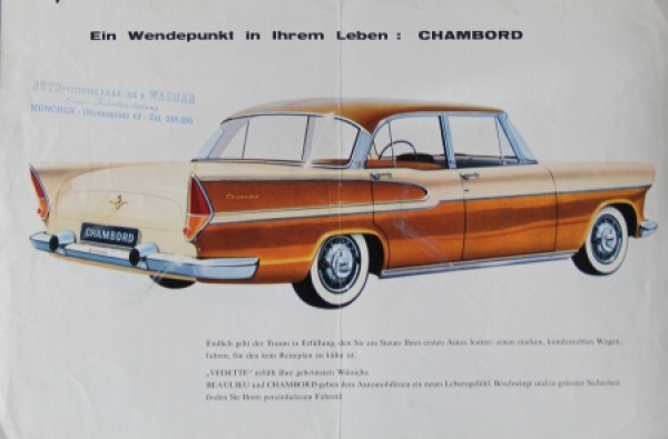 Simca Vedette Beaulieu Modelprogram 1956 Carbrochure (6361)