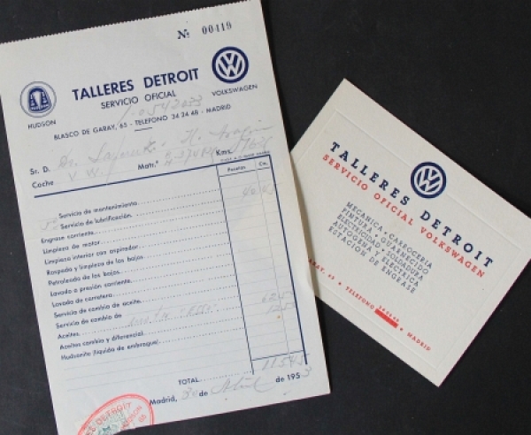 Volkswagen Modelprogram 1953 "Talleres, Detroit - Madrid" Carservice-Documents (6515)