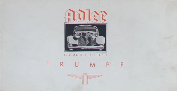 Adler Trumpf 1,7 Litre Modelprogram 1934 Reuters Carbrochure (6544)