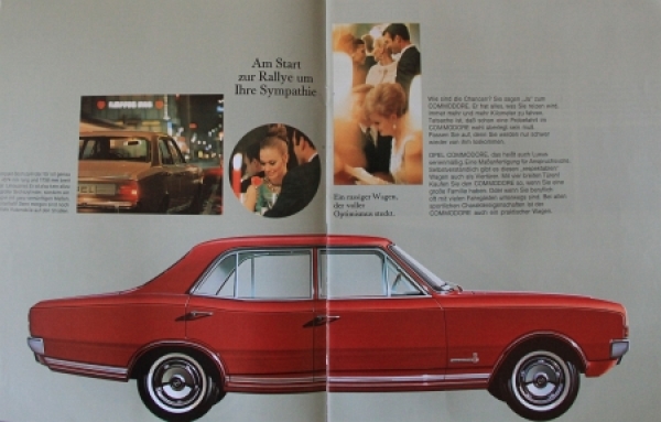 Opel Commodore Modelprogram 1968 "Der sportliche Sechzylinder" Carbrochure (6570)