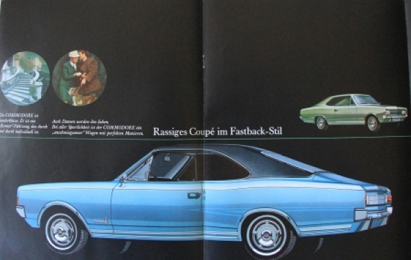 Opel Commodore Modelprogram 1968 "Der sportliche Sechzylinder" Carbrochure (6570)