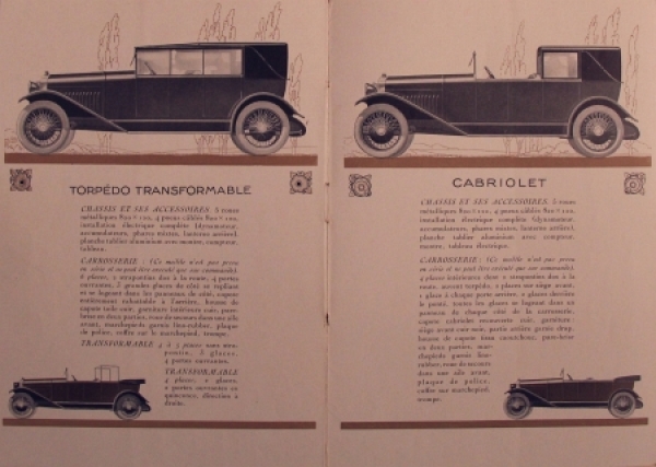 Delage Modellprogramm 1924 Automobilprospekt (8740)