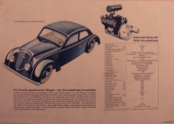 DKW Schwebeklasse Modelprogram 1935 Carbrochure (8756)