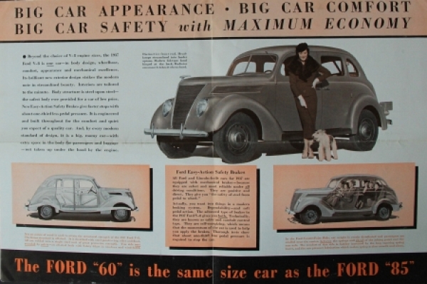 Ford 60 Horsepower Modelprogram 1937 Carbrochure (8579)