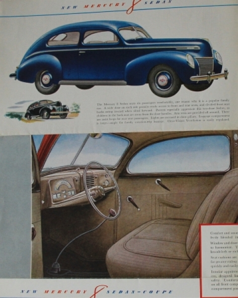 Ford Mercury 8 Modelprogram 1939 Carbrochure (8581)