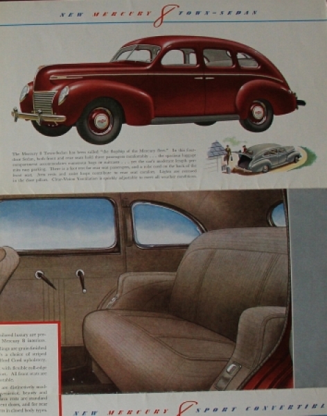 Ford Mercury 8 Modelprogram 1939 Carbrochure (8581)