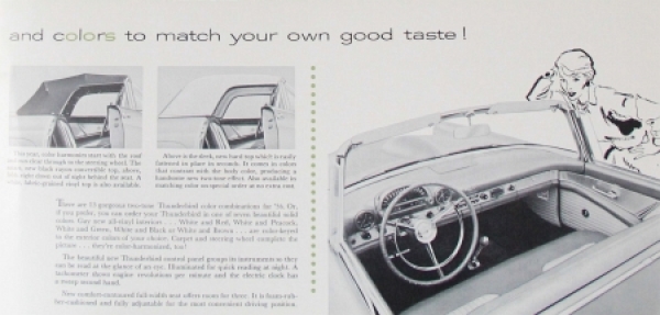 Ford Thunderbird Modelprogram 1956 Carbrochure (8621)