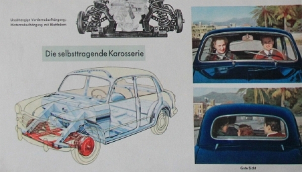 Steyr Fiat 1100 Modellprogramm 1953 Automobilprospekt (7446)