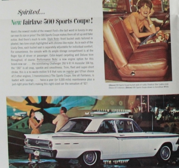 Ford Modelprogram 1962 "Live it up..." Carbrochure (4812)