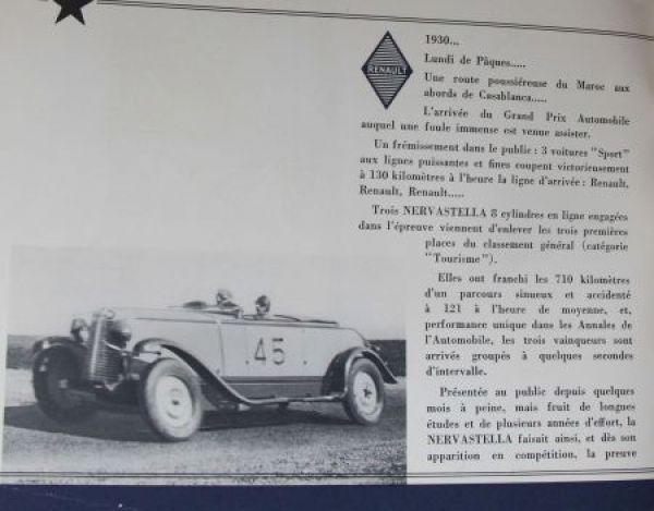 Renault Nervastella 8 Cylindres Modelprogram 1930 Carbrochure  (6787)