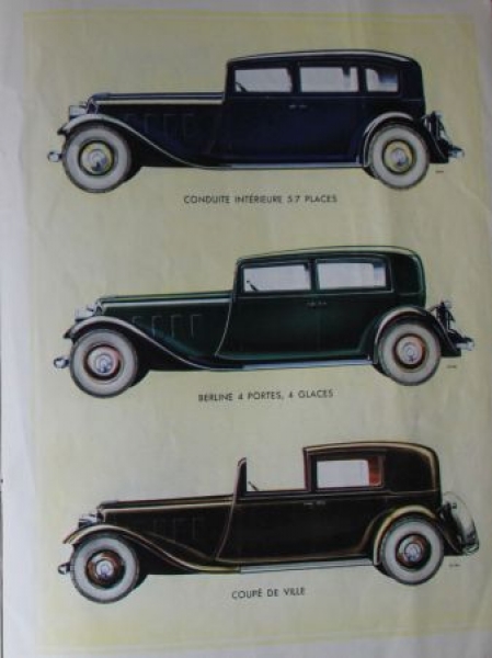 Renault Stella 6 Cylindres Modellprogramm 1932 Automobilprospekt (6790)