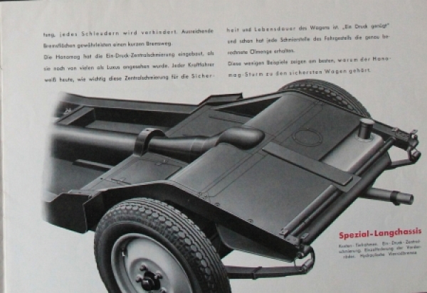 Hanomag 50 PS Sturm  Sedan Longchassis Modelprogram 1936 Carbrochure (3211)