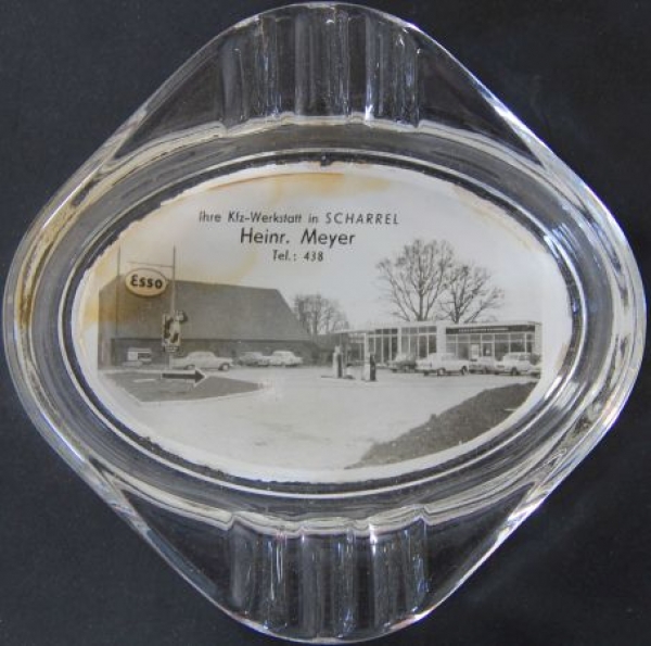 Esso Ashtray 1965 with Gasstationmotiv glas (6833)