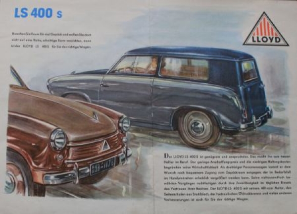 Lloyd LP 400 Modellprogramm 1956 Automobilprospekt (9948)