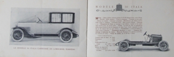 Itala 56 Sport Modellprogramm 1914 Automobilprospekt (8427)