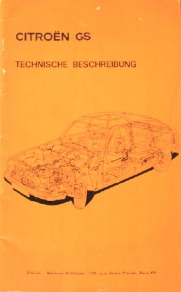 Citroen GS "Technische Beschreibung" 1971 Ownermanual (6910)