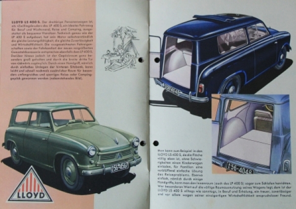 Lloyd LP 400 S Modelprogram 1958 Carbrochure (8466)