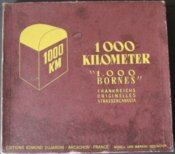 Dujardin "1.000 Kilometer - 1000 Bornes" 1961 Canasta-Car-Boardgame in o riginalbox (6926)