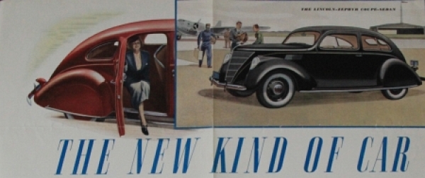 Lincoln Zephyr V-12 Modellprogramm 1937 Automobilprospekt (8482)