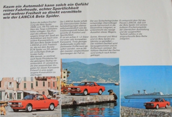Lancia Beta Spider Modelprogram 1979 Carbrochure (7899)