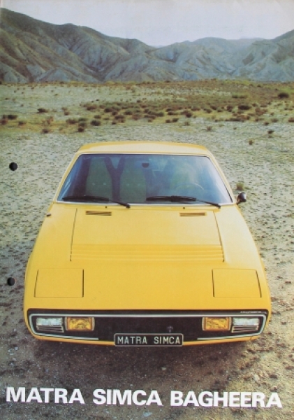 Matra Simca Bagheera Modelprogram 1973 Carbrochure (8513)