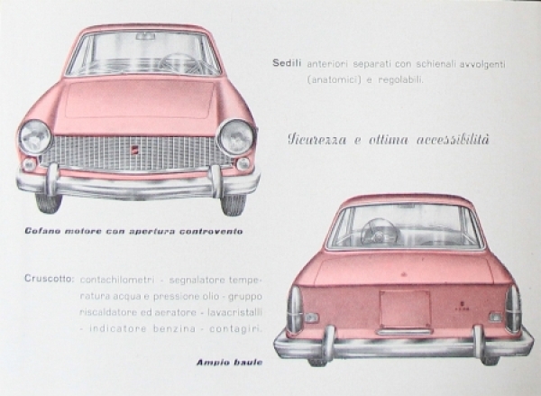 Moretti 1100 Coupe Spider Modelprogram 1959 Carbrochure (8501)
