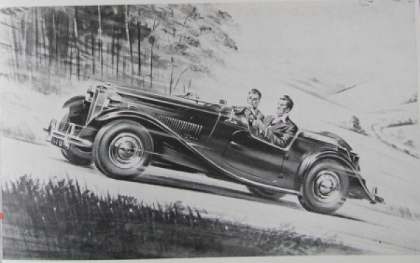 MG TD Midget Modelprogram 1950 "Safety fast" Carbrochure (4177)