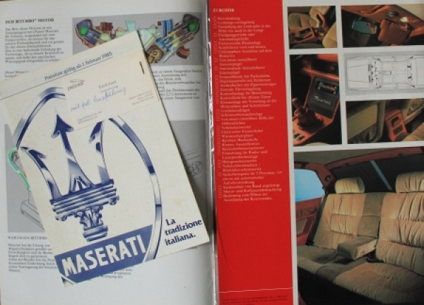 Maserati Biturbo Modellprogramm 1982 Automobilprospekt (8516)