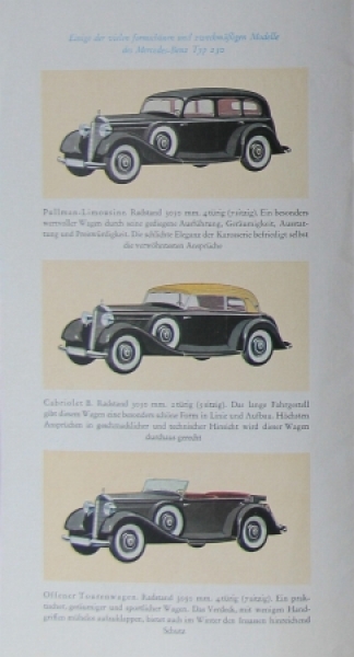 Mercedes-Benz 230 Modellprogramm 1937 Automobilprospekt (8918)