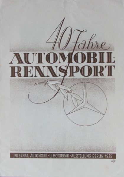 Mercedes-Benz Modellprogramm 1935 "40 Jahre Automobil-Rennsport" Carbrochure (8928)