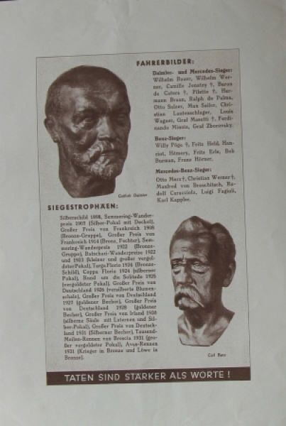 Mercedes-Benz Modellprogramm 1935 "40 Jahre Automobil-Rennsport" Carbrochure (8928)